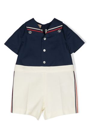 Baby Stretch Cotton Poplin One-Piece GUCCI KIDS | 770550XWA0G4020